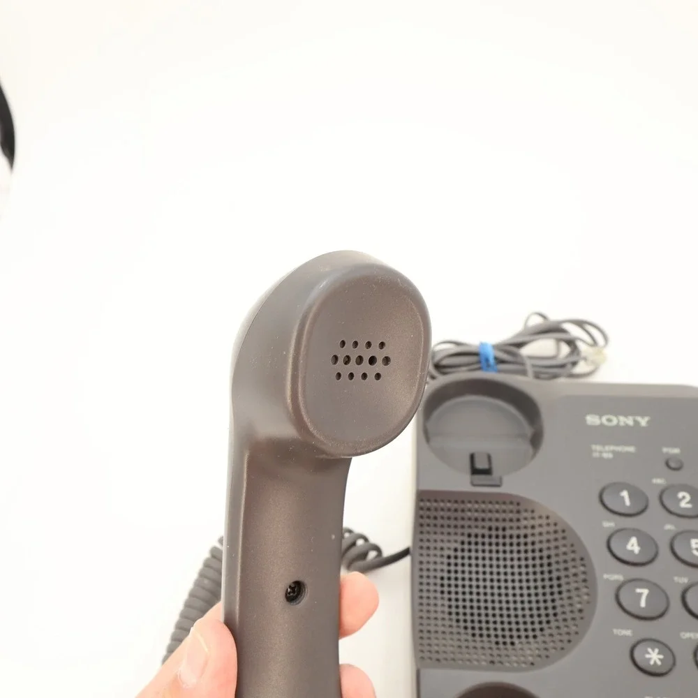 Sony IT-B9 Corded Landline Telephone with Speakerphone Gray Retro Desktop Phone